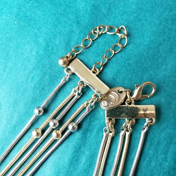 2/10$ Charming Charlie Silver tone and gold tone 5 strands necklace - Picture 5 of 5